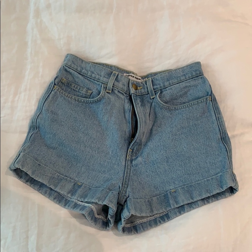 American Apparel High waisted jean shorts